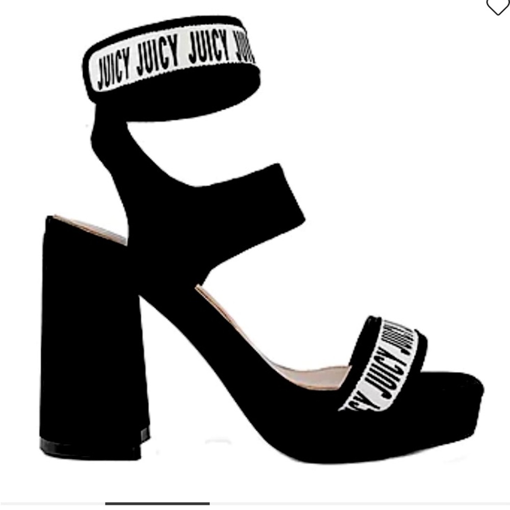 Black/White Juicy Couture Glisten Platform Sandals NWT Size 10